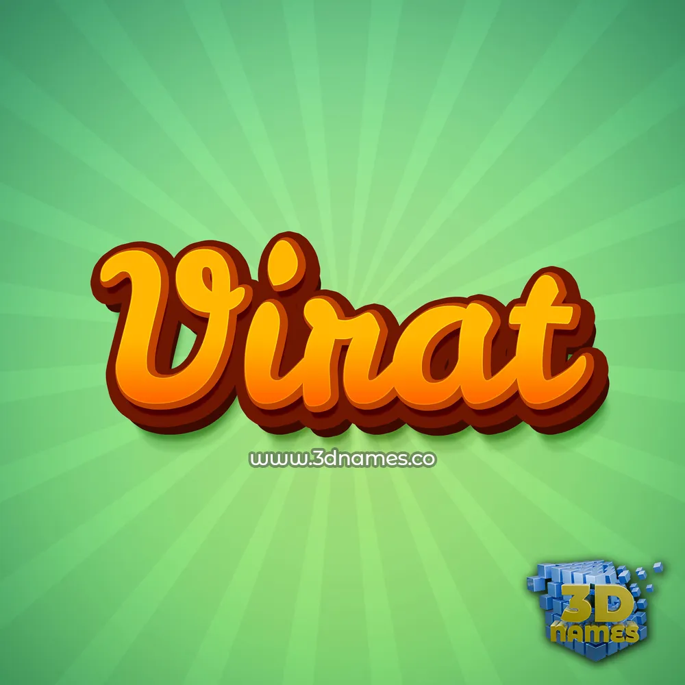 virat in Green Rays style - 3D name wallpaper