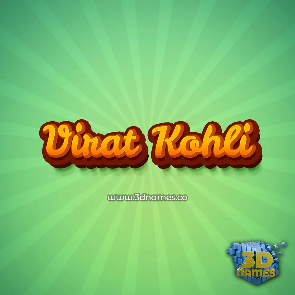 virat kohli in Green Rays style - 3D name wallpaper