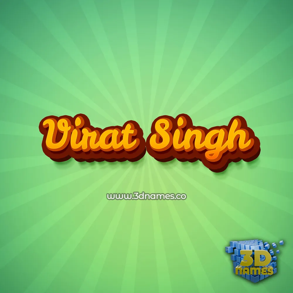 virat singh in Green Rays style - 3D name wallpaper