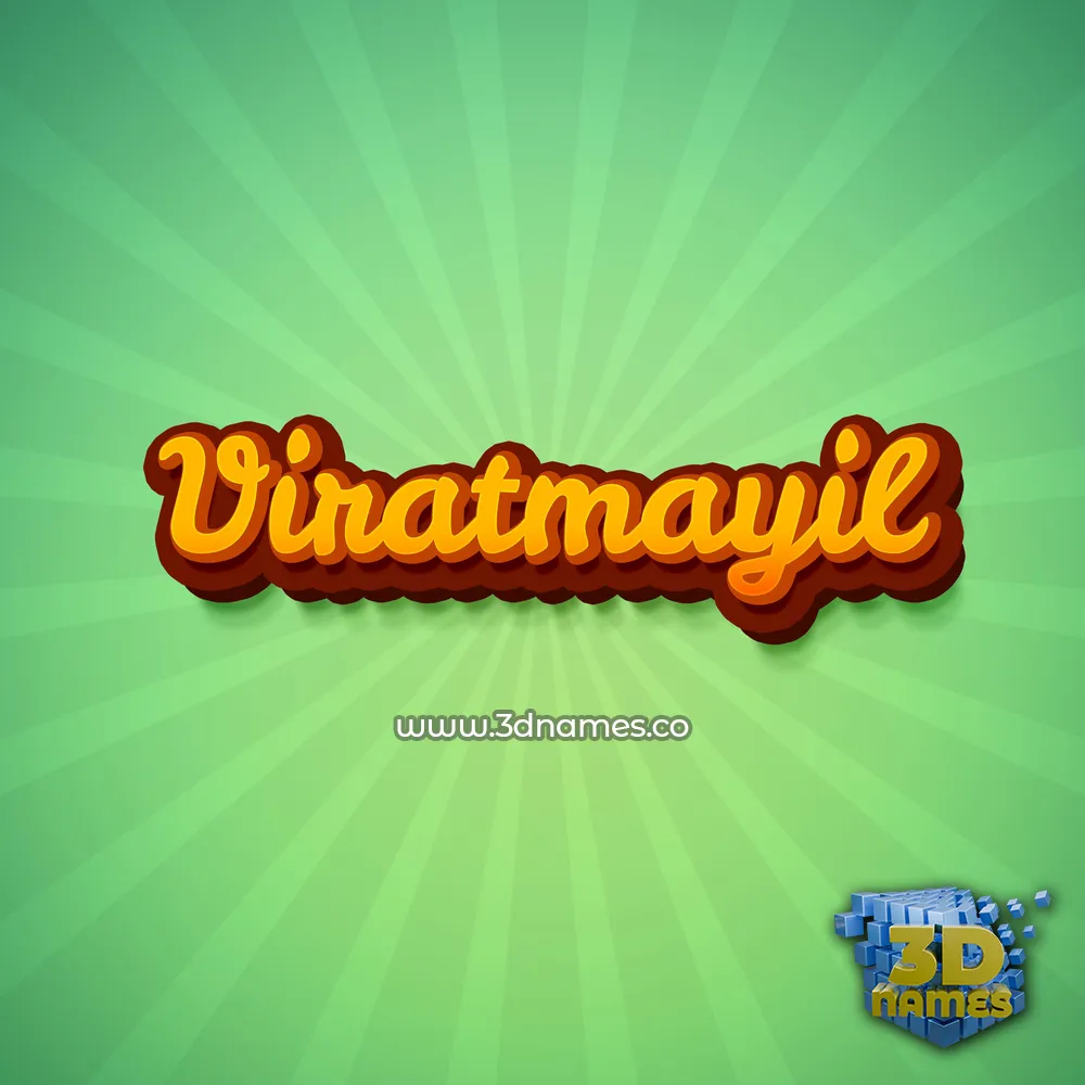 viratmayil in Green Rays style - 3D name wallpaper