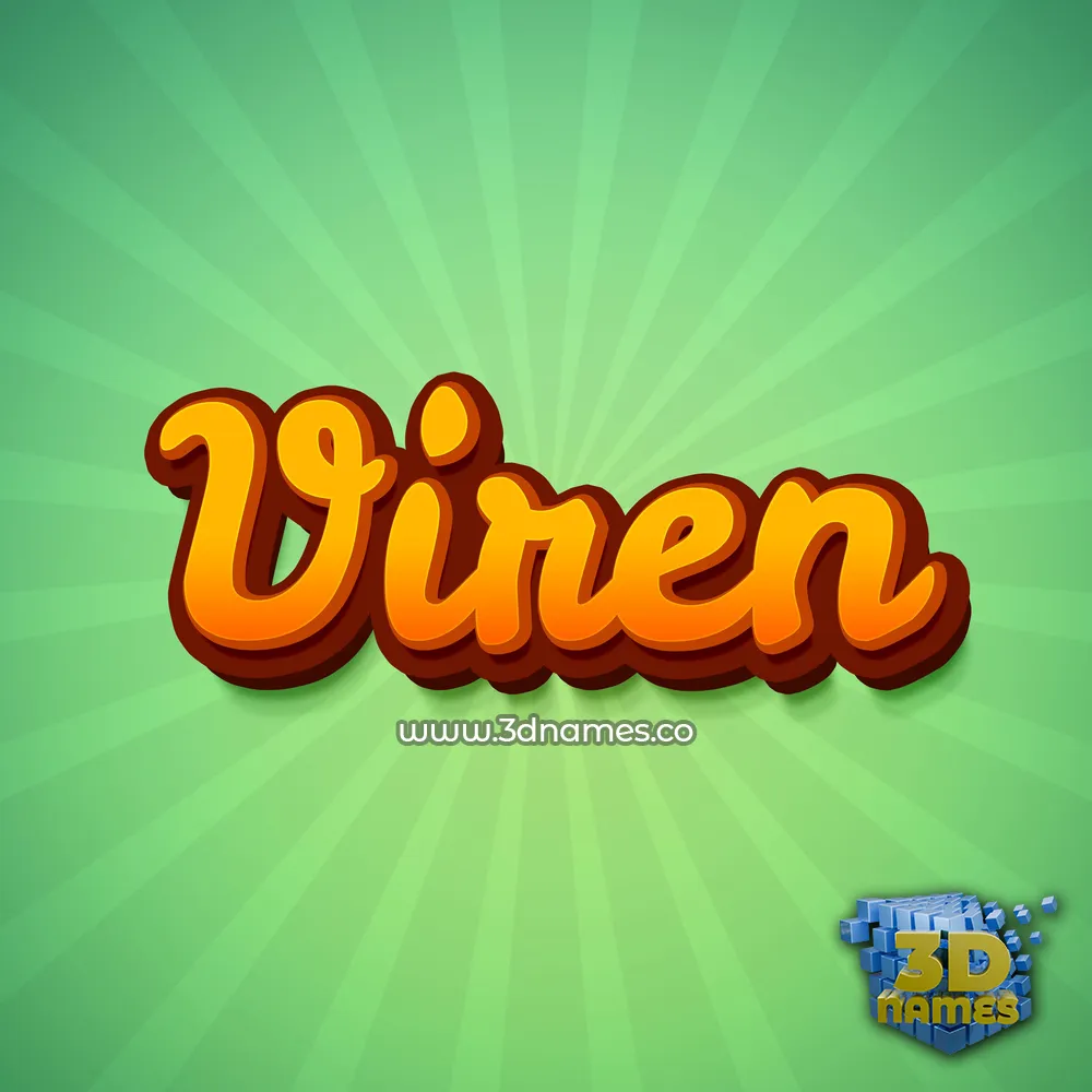 viren in Green Rays style - 3D name wallpaper