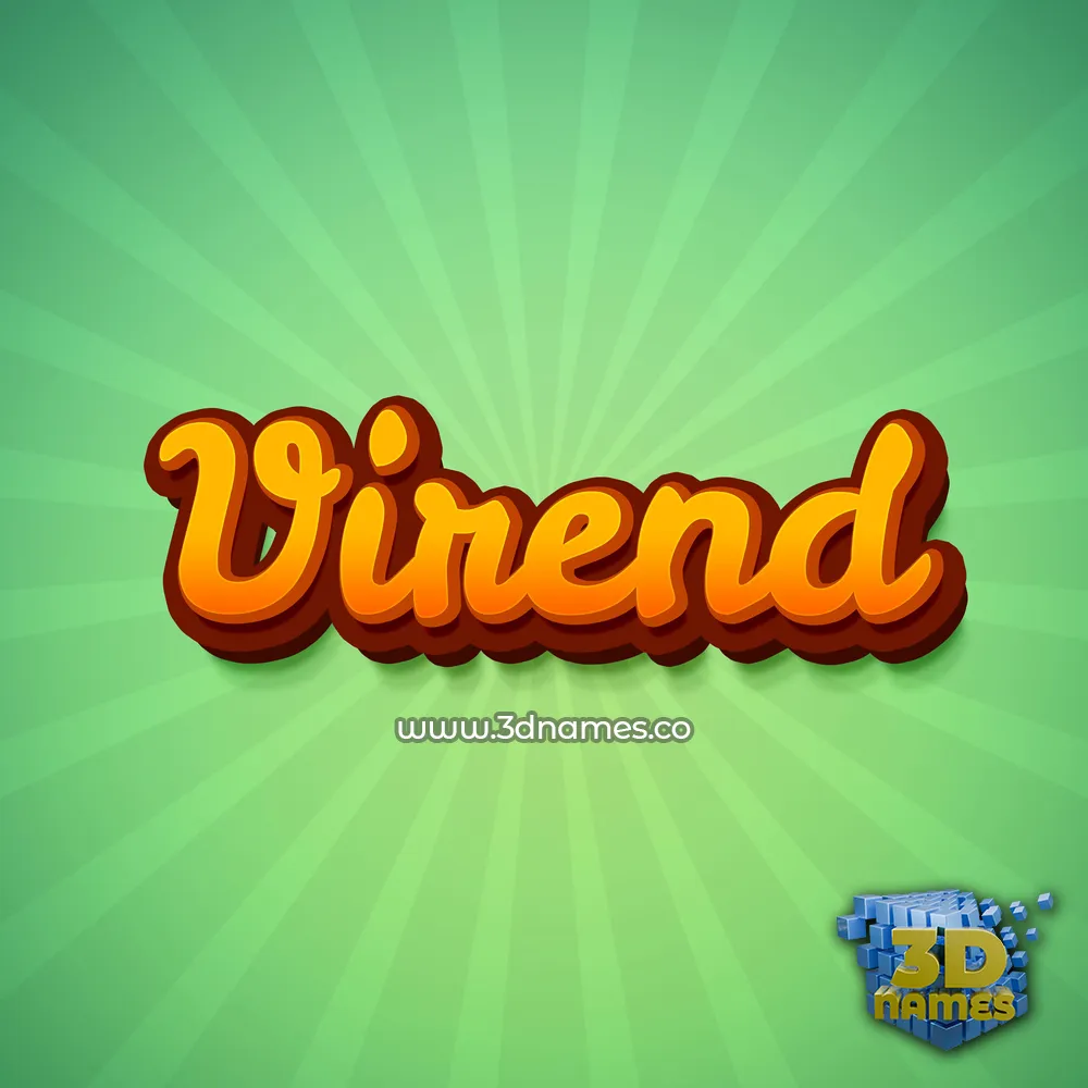 virend in Green Rays style - 3D name wallpaper