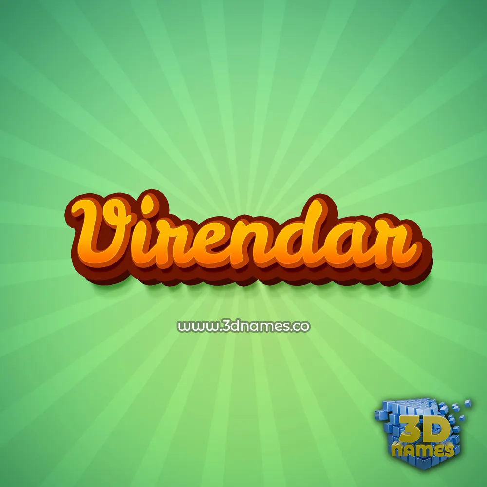 virendar in Green Rays style - 3D name wallpaper