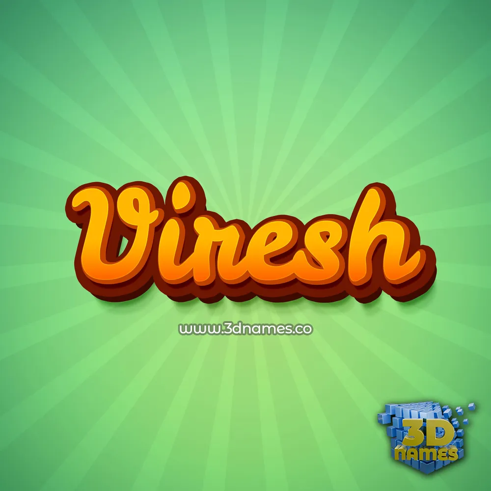 viresh in Green Rays style - 3D name wallpaper