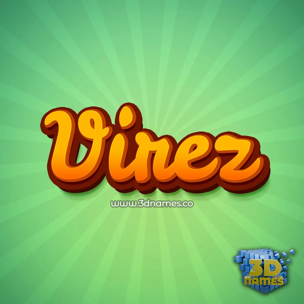 virez in Green Rays style - 3D name wallpaper