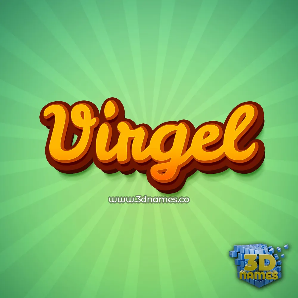 virgel in Green Rays style - 3D name wallpaper