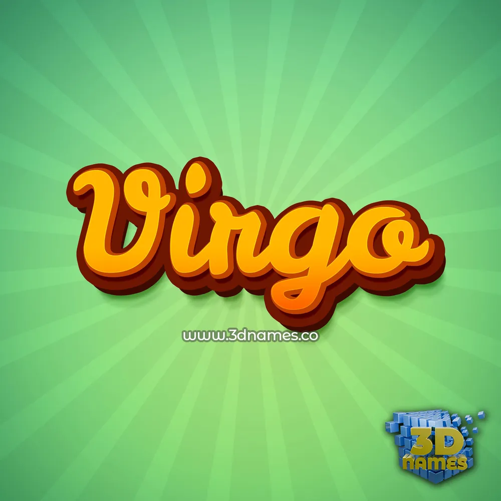 virgo in Green Rays style - 3D name wallpaper