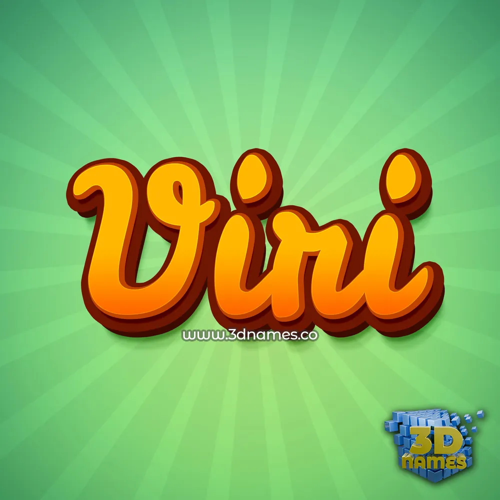 viri in Green Rays style - 3D name wallpaper