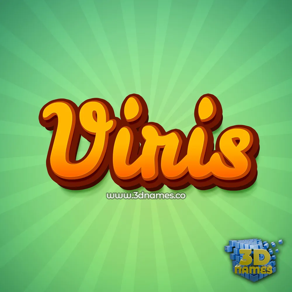 viris in Green Rays style - 3D name wallpaper