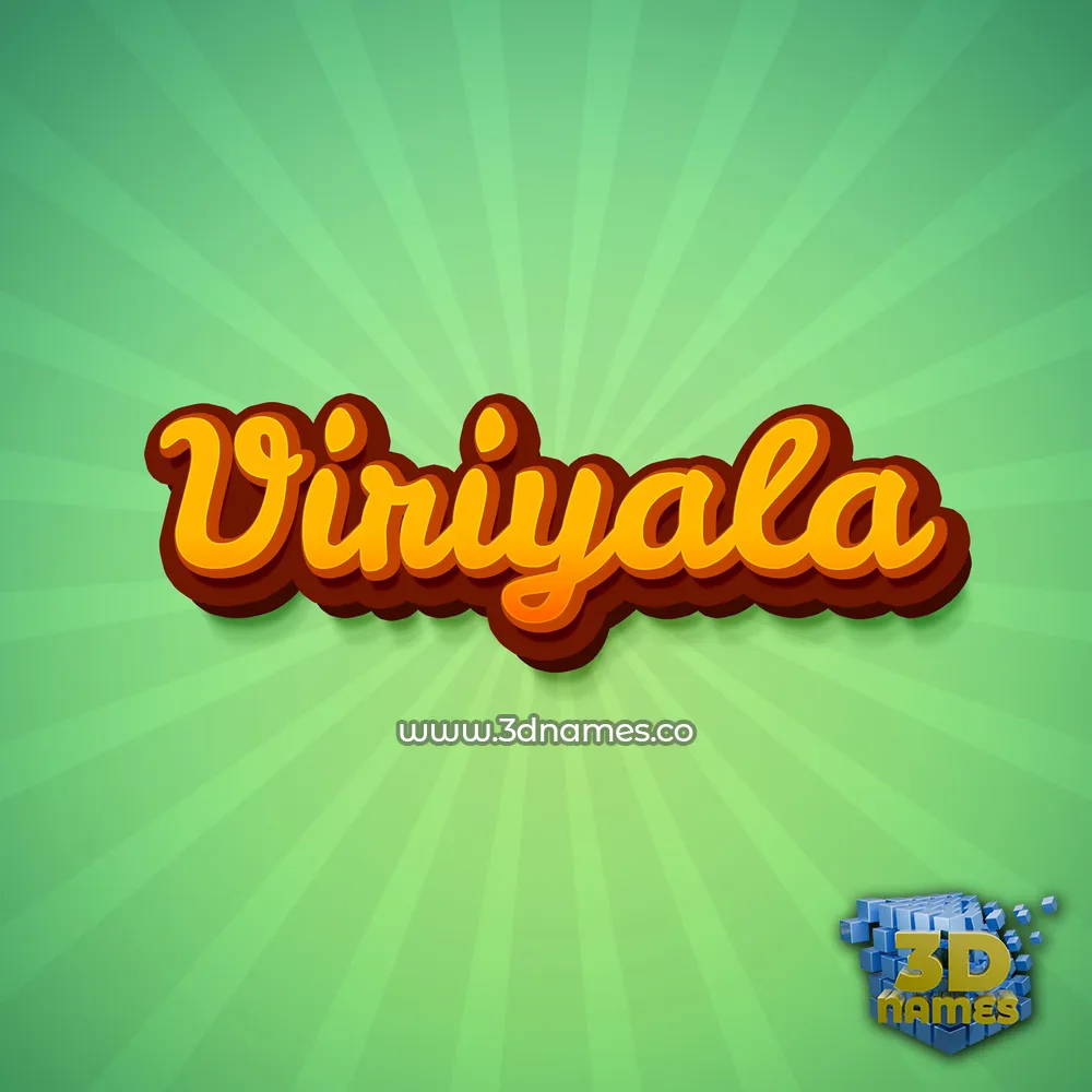 viriyala in Green Rays style - 3D name wallpaper
