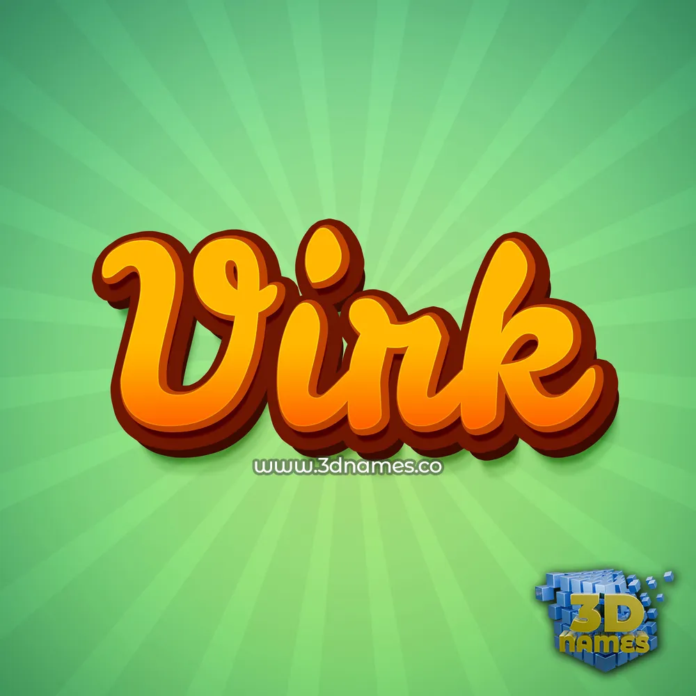 virk in Green Rays style - 3D name wallpaper