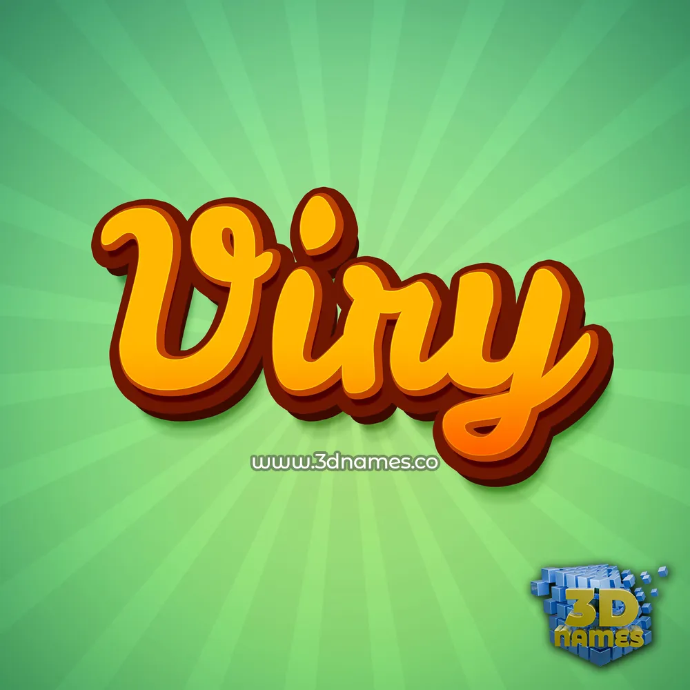 viry in Green Rays style - 3D name wallpaper