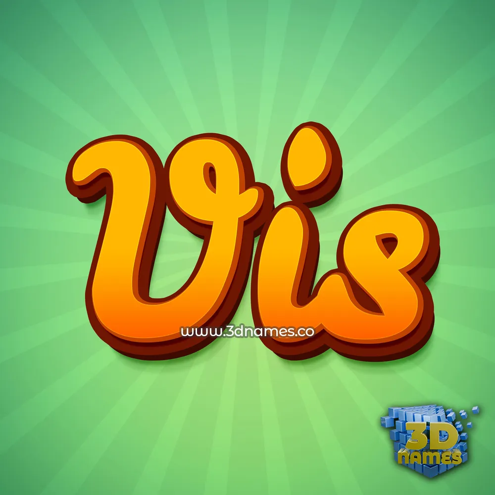 vis in Green Rays style - 3D name wallpaper