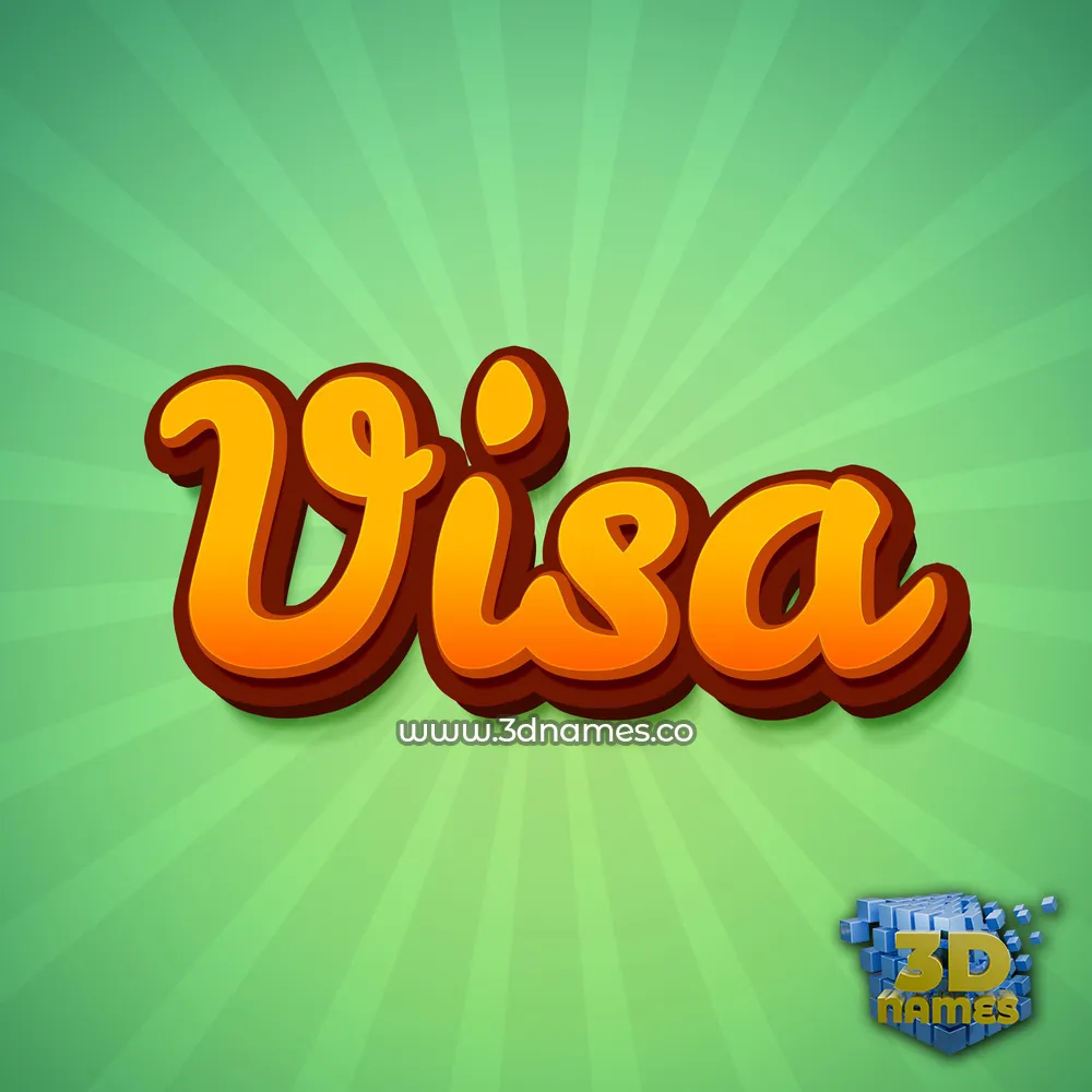 visa in Green Rays style - 3D name wallpaper