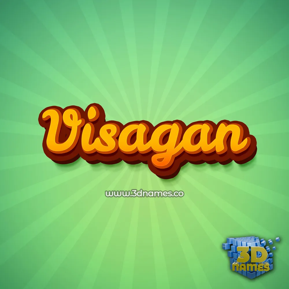 visagan in Green Rays style - 3D name wallpaper