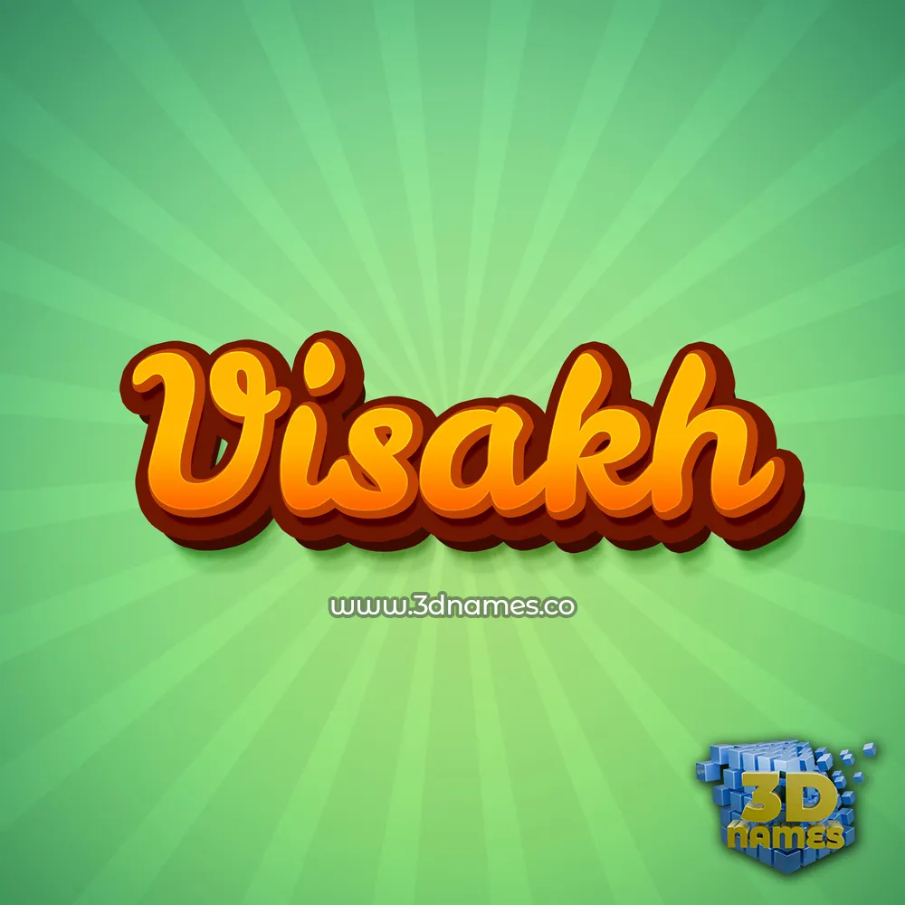 visakh in Green Rays style - 3D name wallpaper
