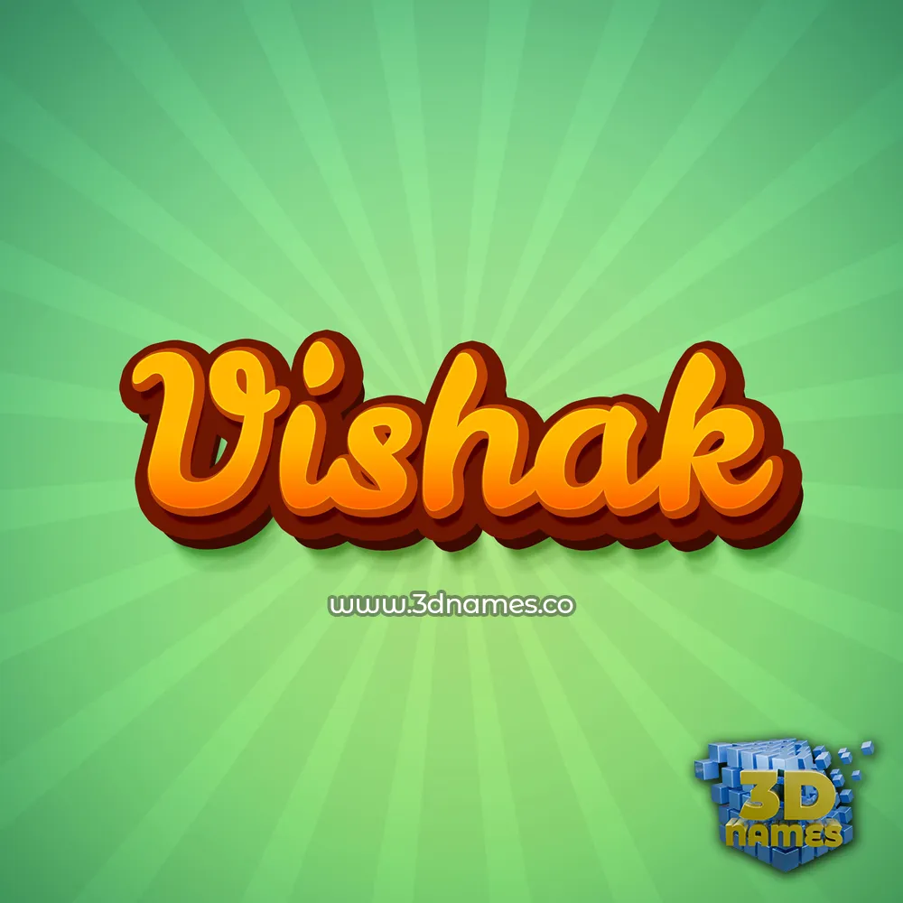 vishak in Green Rays style - 3D name wallpaper