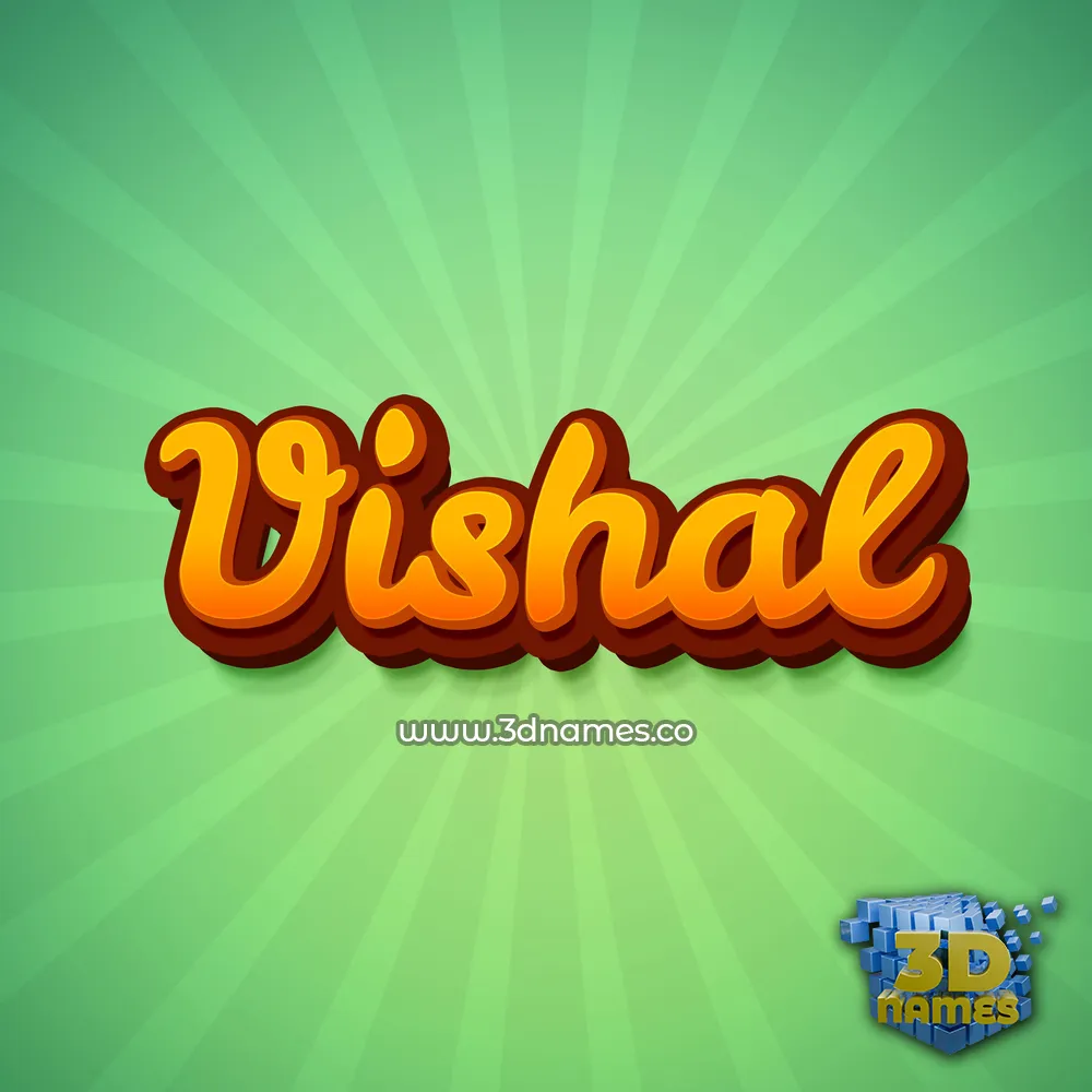 vishal in Green Rays style - 3D name wallpaper