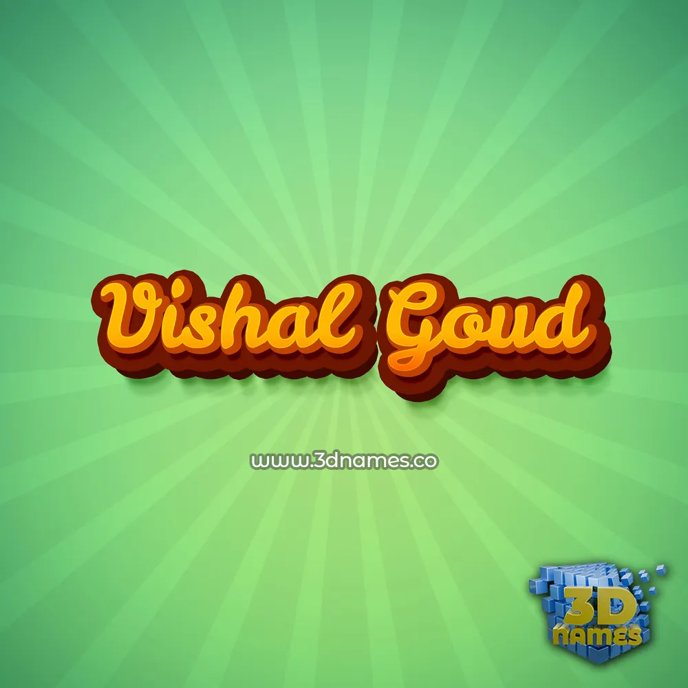 vishal goud in Green Rays style - 3D name wallpaper