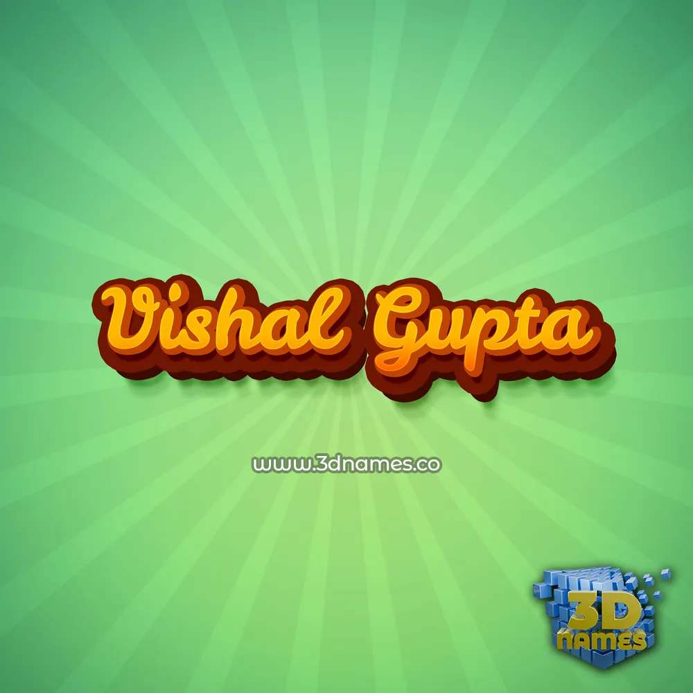 vishal gupta in Green Rays style - 3D name wallpaper