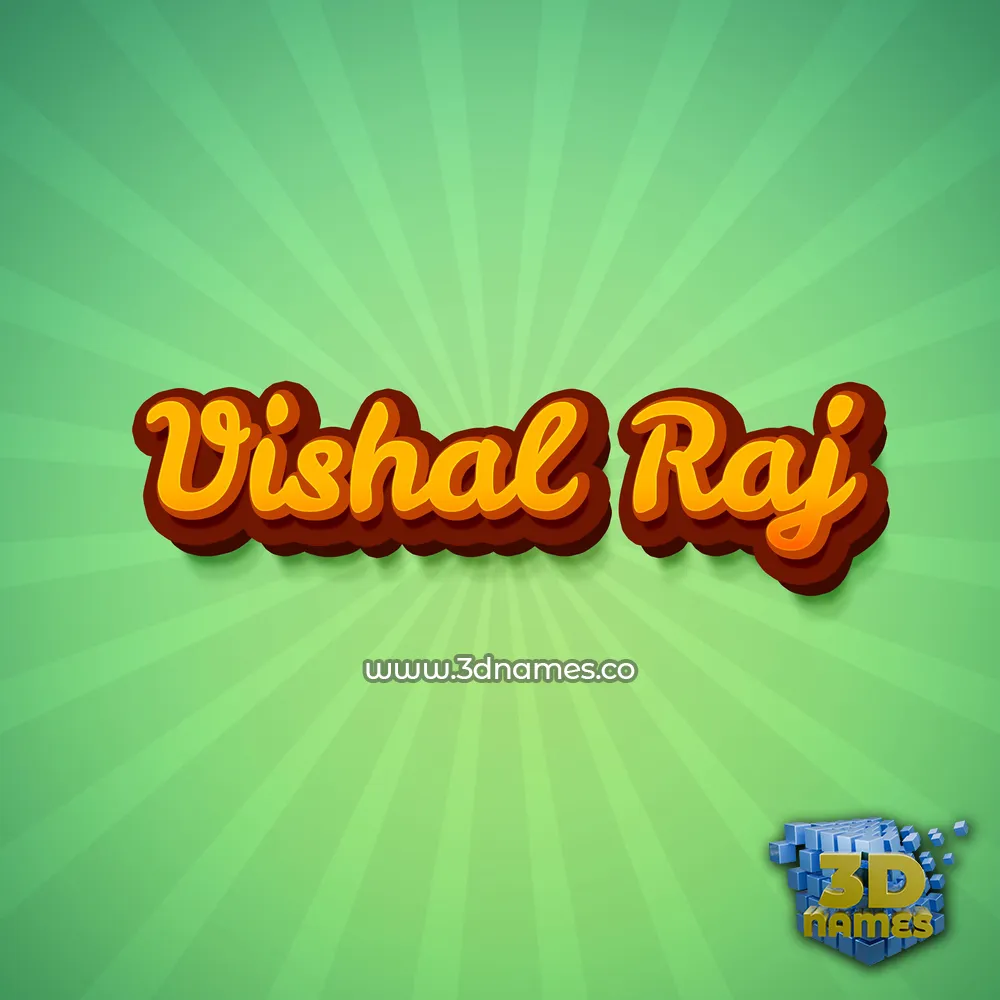 vishal raj in Green Rays style - 3D name wallpaper