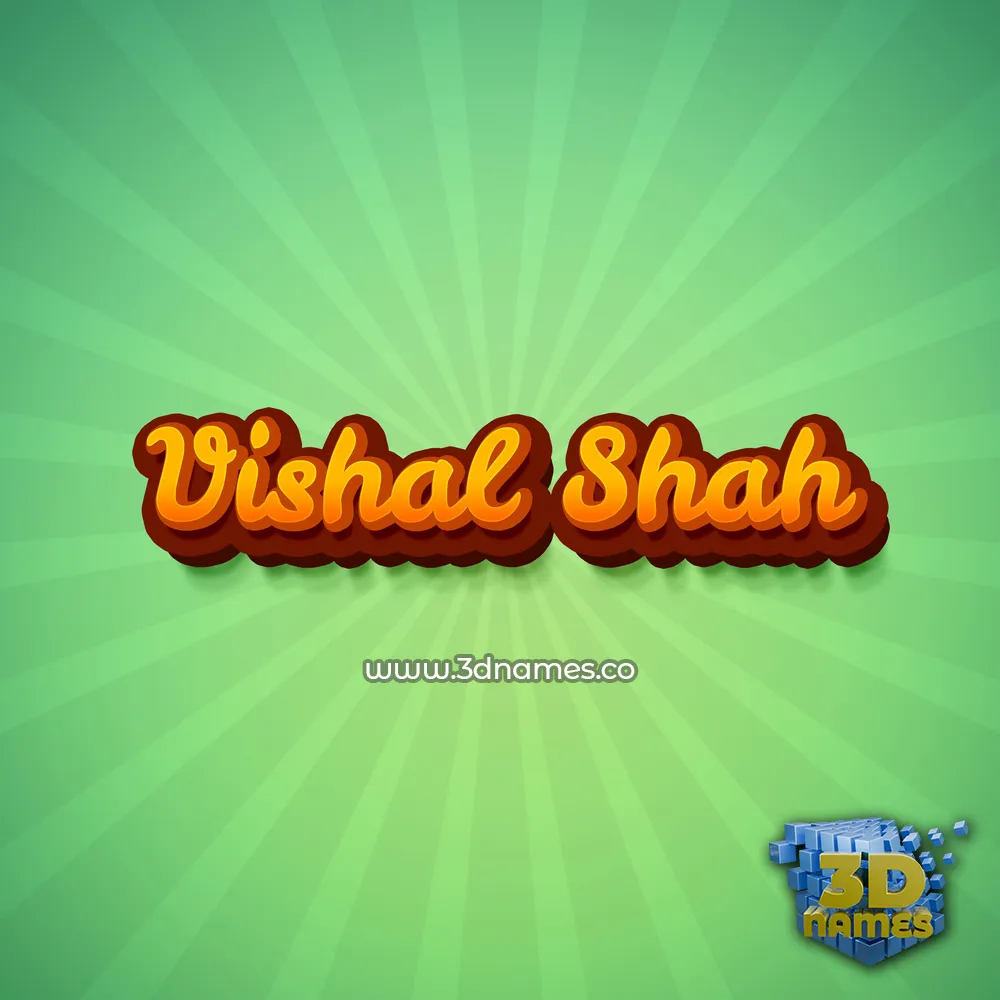 vishal shah in Green Rays style - 3D name wallpaper