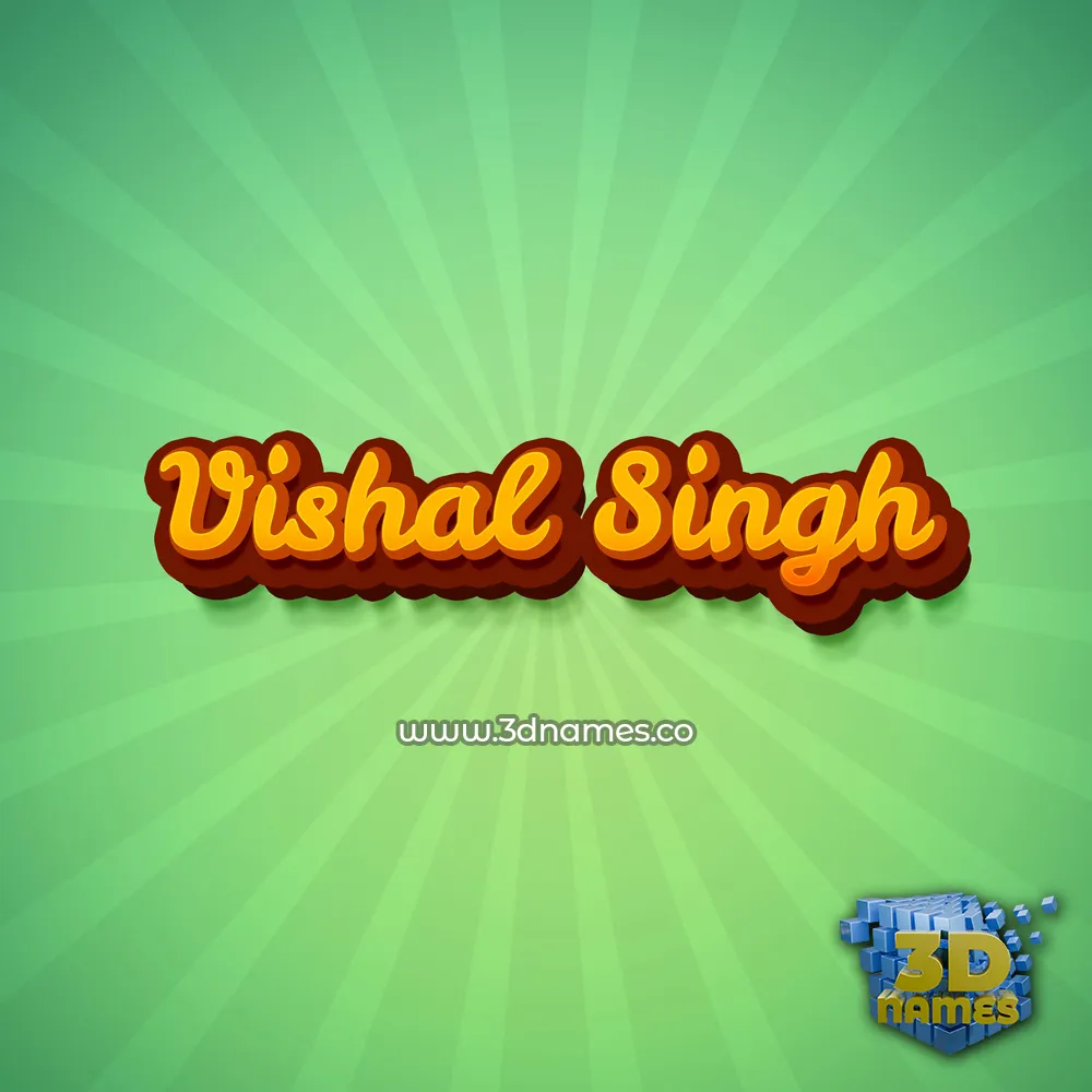 vishal singh in Green Rays style - 3D name wallpaper