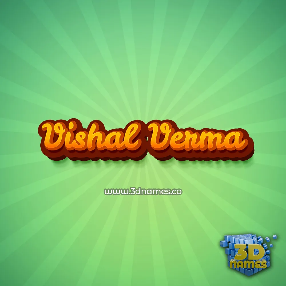 vishal verma in Green Rays style - 3D name wallpaper