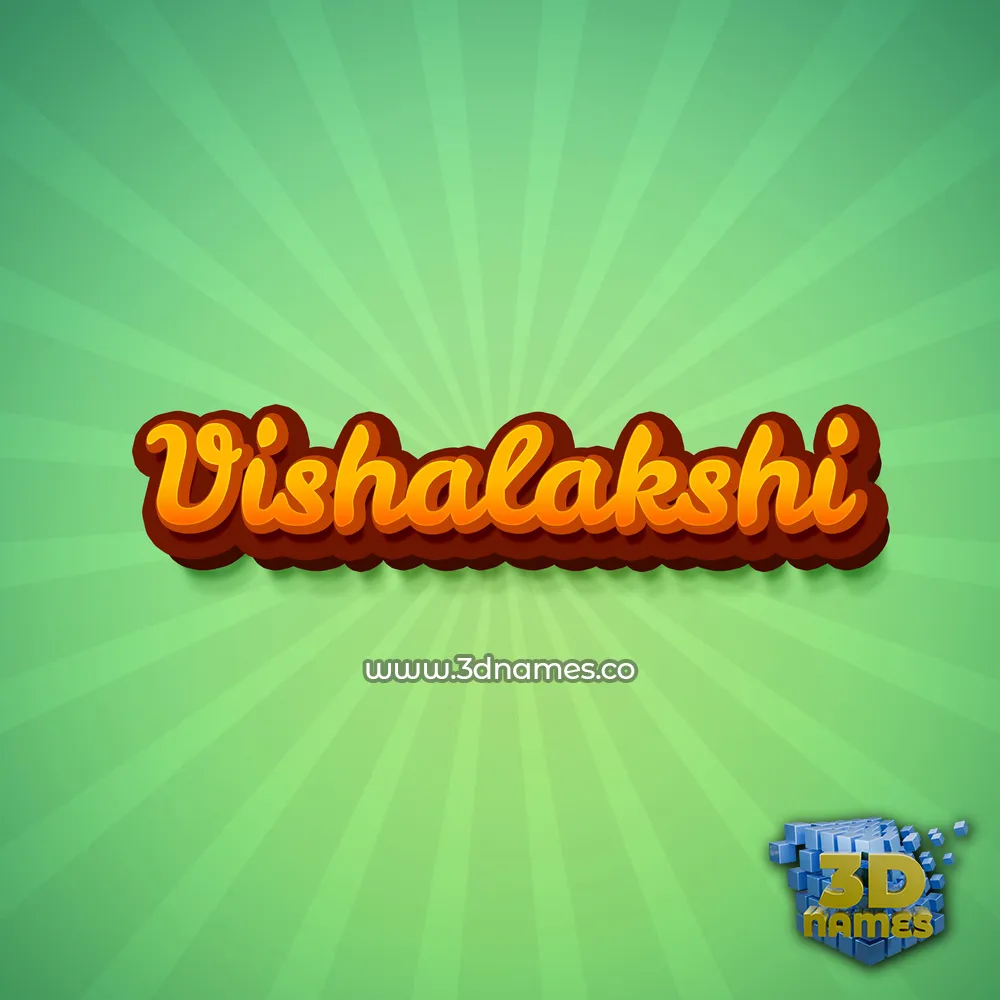 vishalakshi in Green Rays style - 3D name wallpaper
