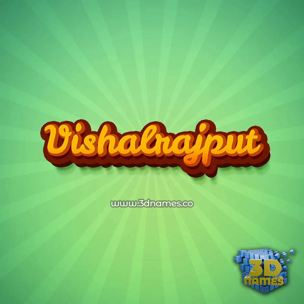 vishalrajput in Green Rays style - 3D name wallpaper