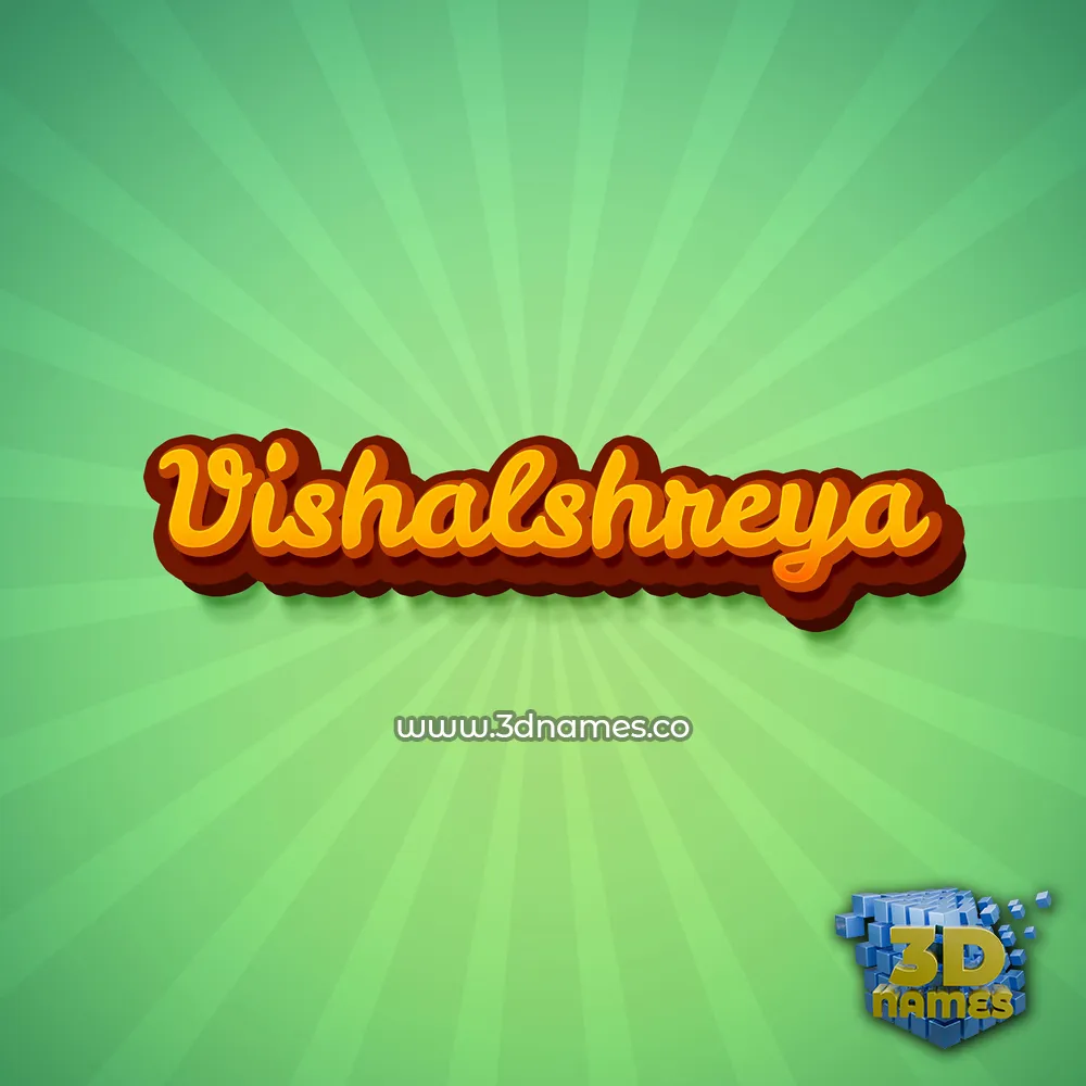 vishalshreya in Green Rays style - 3D name wallpaper