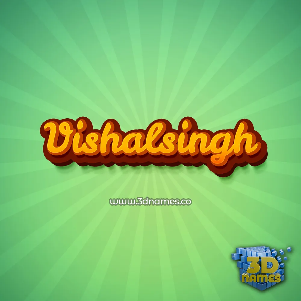 vishalsingh in Green Rays style - 3D name wallpaper