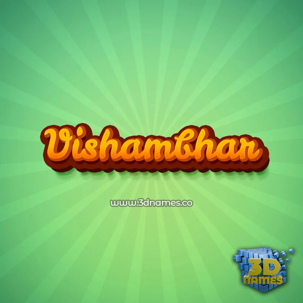 vishambhar in Green Rays style - 3D name wallpaper