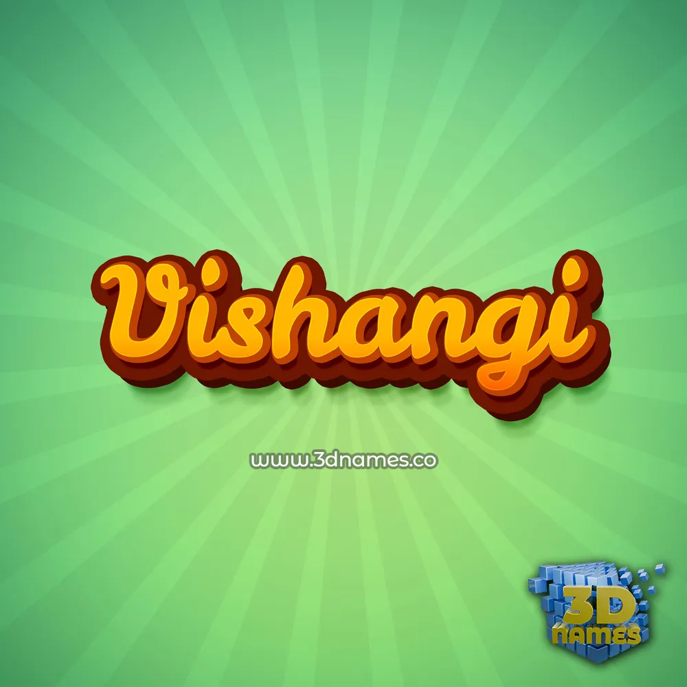 vishangi in Green Rays style - 3D name wallpaper