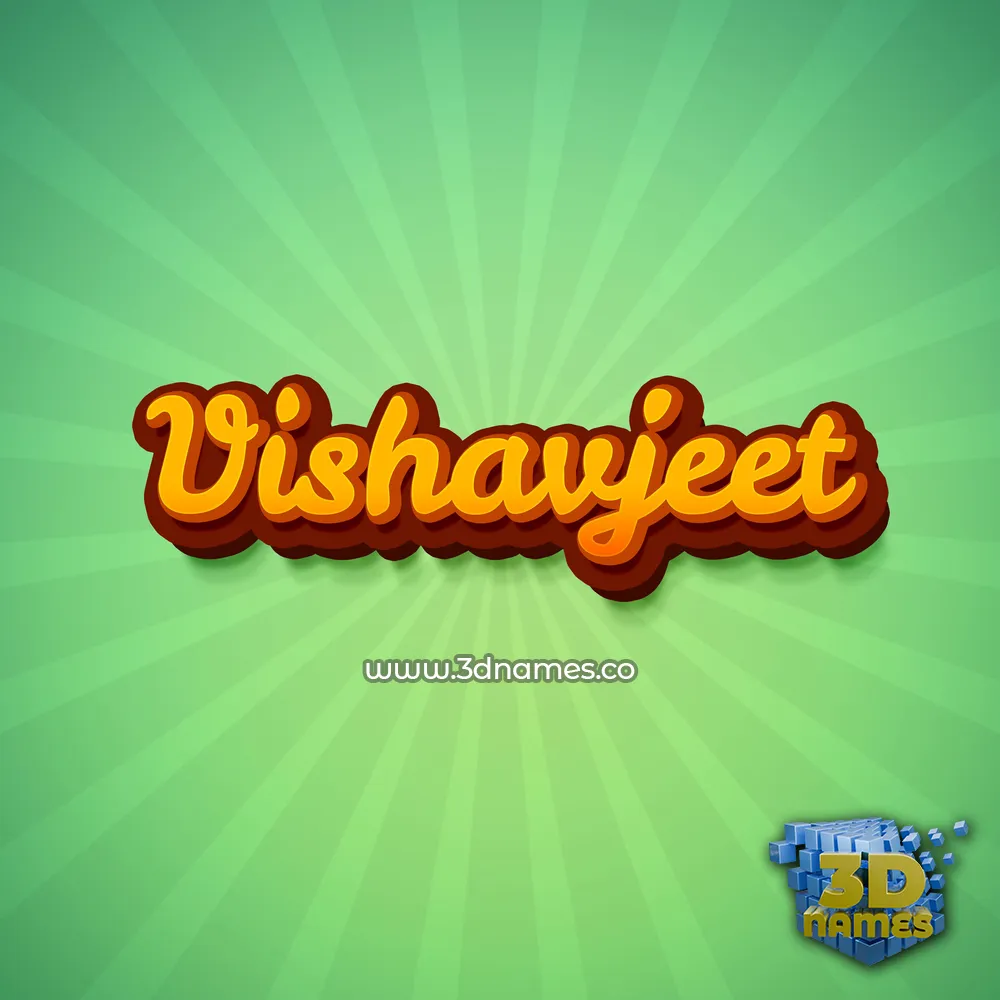 vishavjeet in Green Rays style - 3D name wallpaper