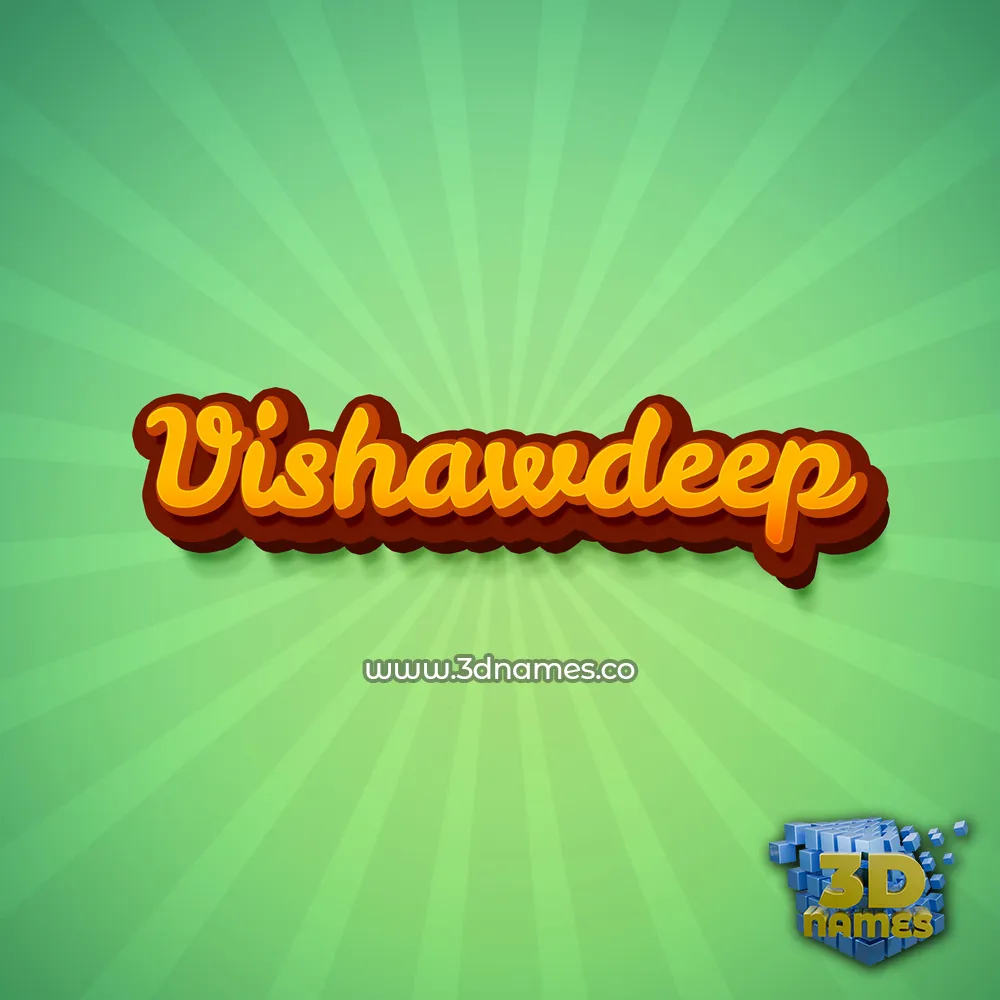 vishawdeep in Green Rays style - 3D name wallpaper