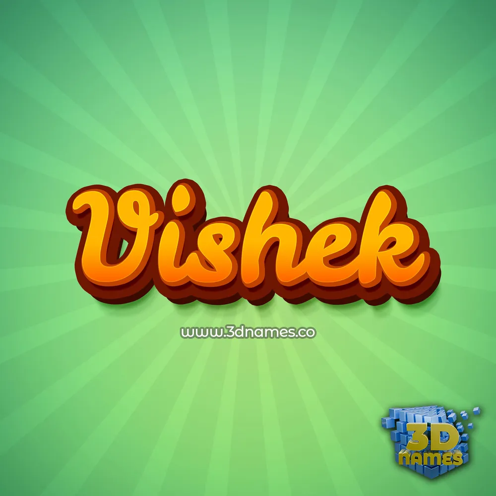 vishek in Green Rays style - 3D name wallpaper