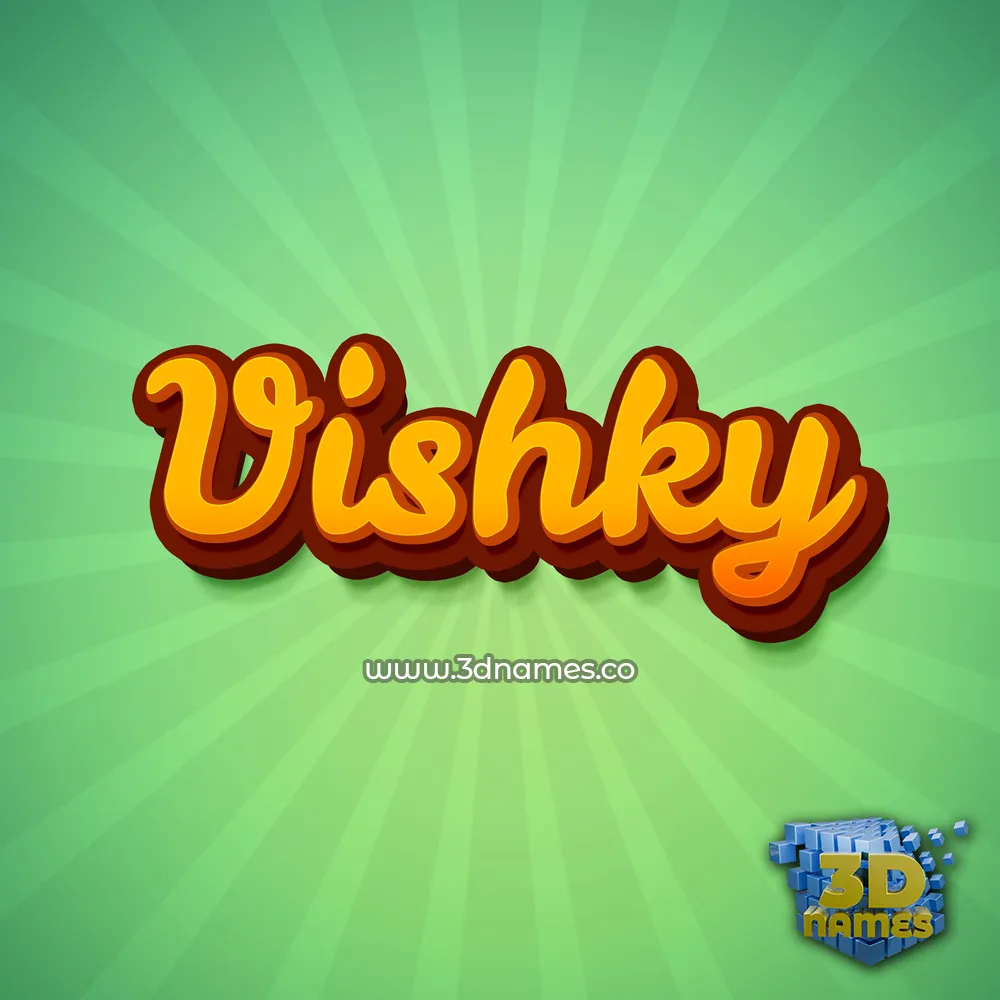 vishky in Green Rays style - 3D name wallpaper