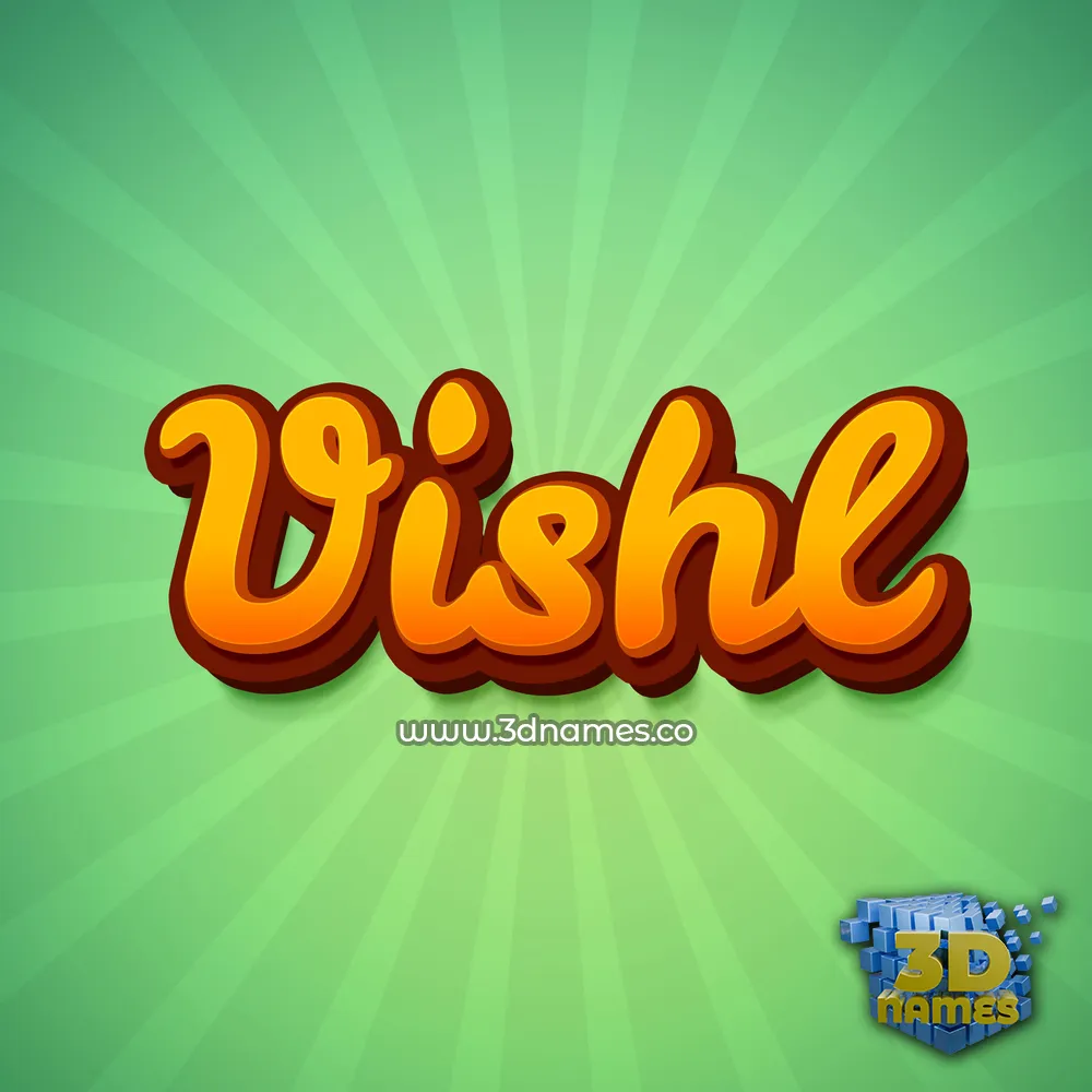 vishl in Green Rays style - 3D name wallpaper