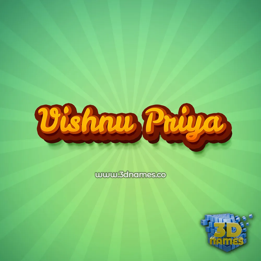 vishnu priya in Green Rays style - 3D name wallpaper