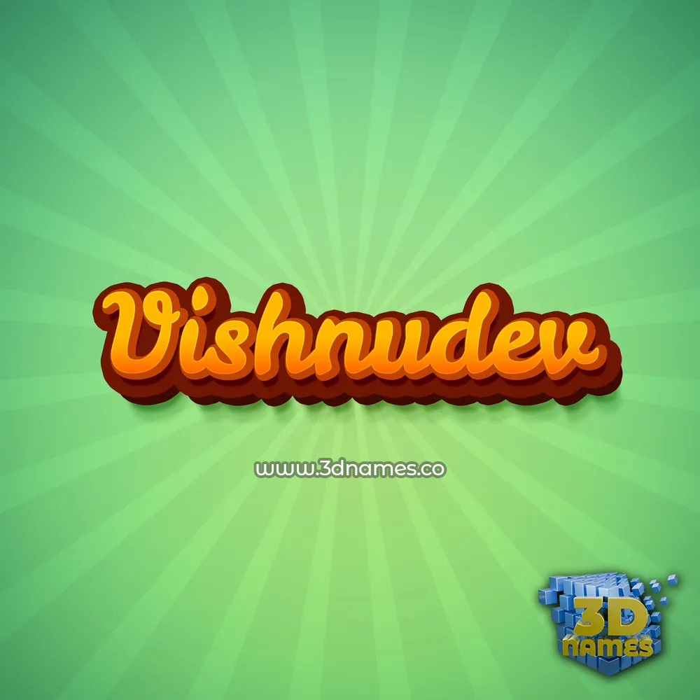 vishnudev in Green Rays style - 3D name wallpaper