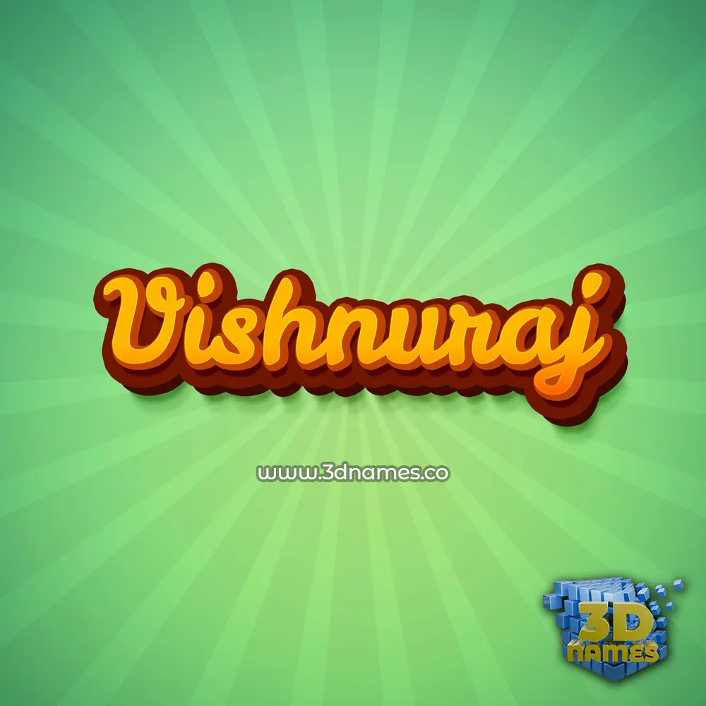 vishnuraj in Green Rays style - 3D name wallpaper