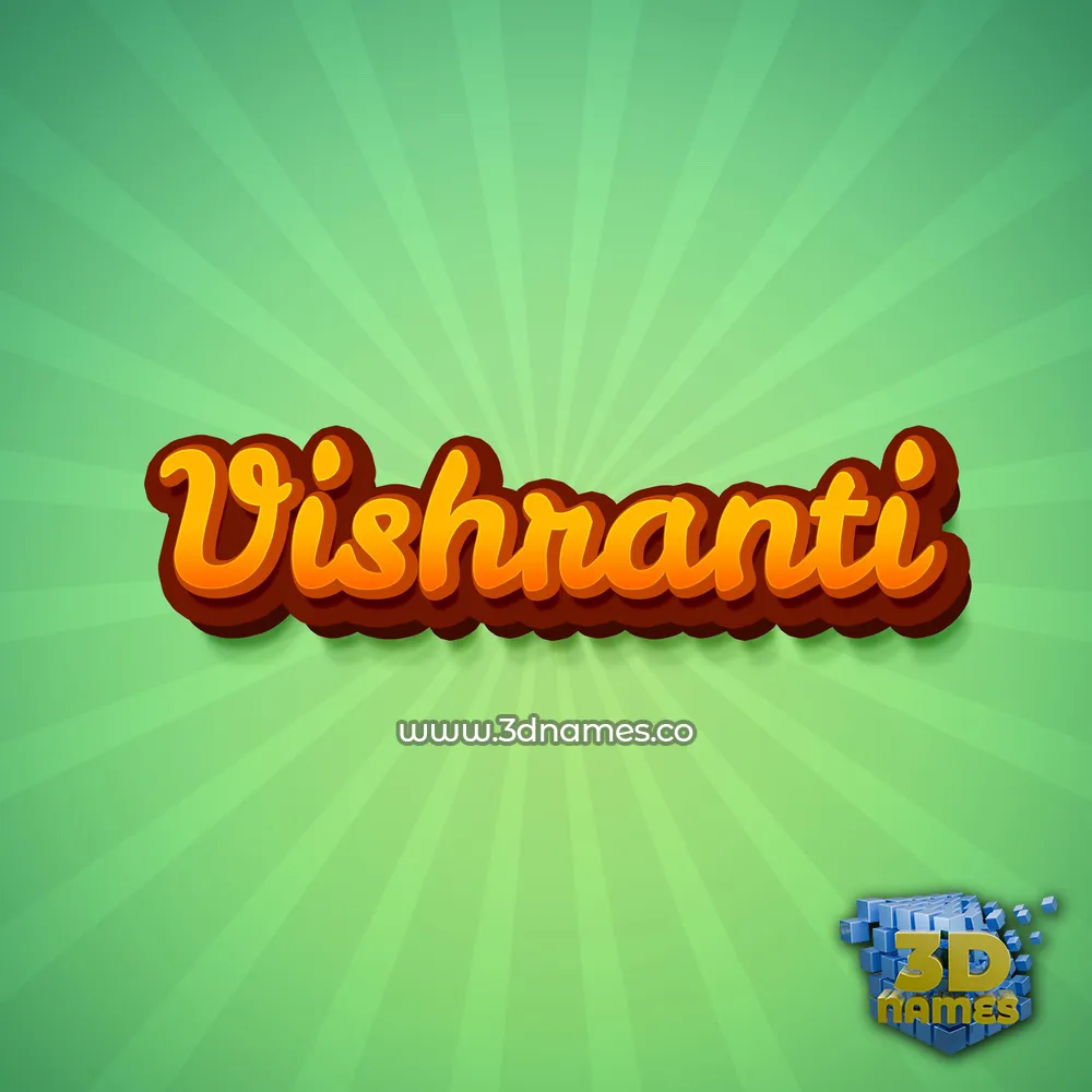 vishranti in Green Rays style - 3D name wallpaper