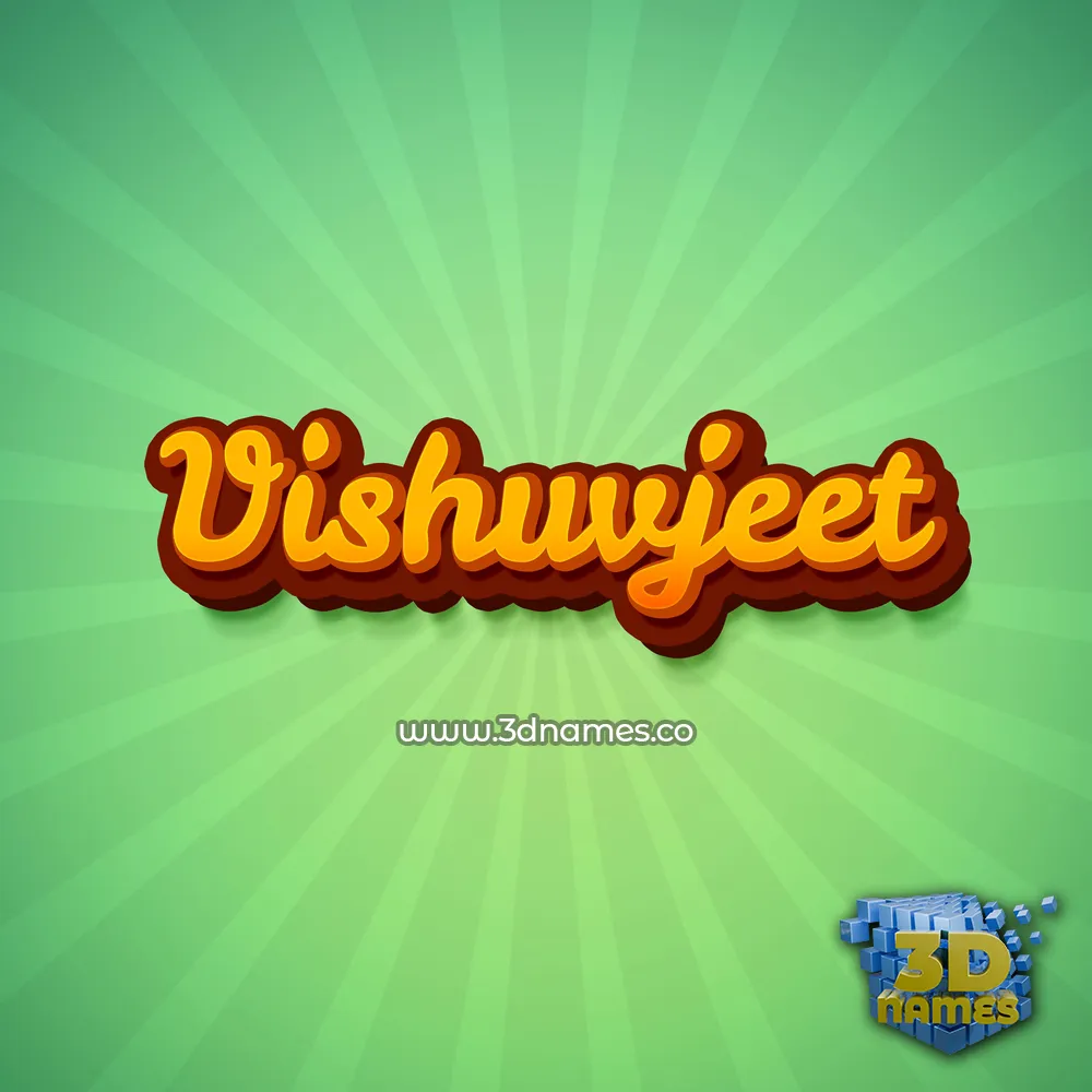 vishuvjeet in Green Rays style - 3D name wallpaper
