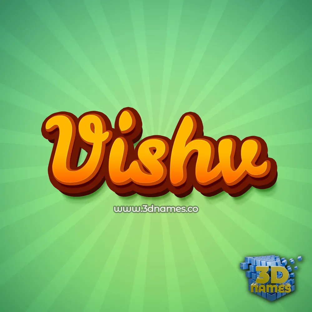 vishv in Green Rays style - 3D name wallpaper