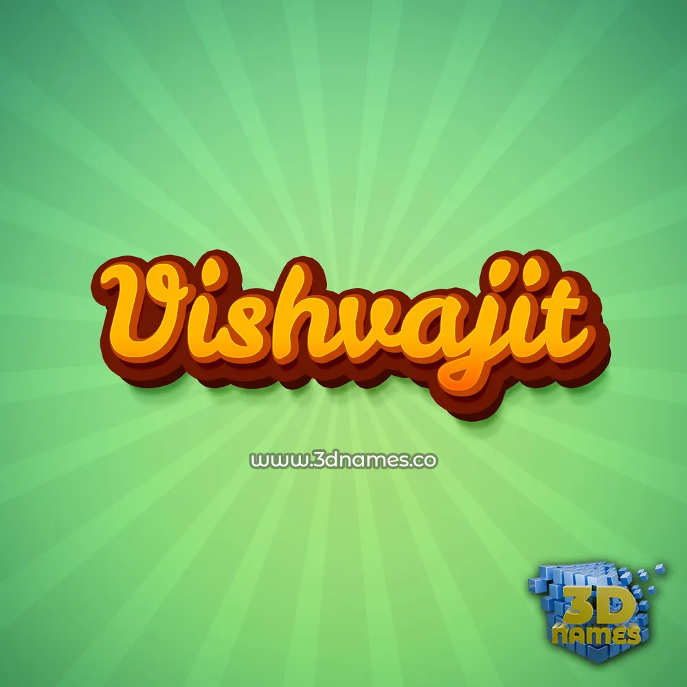 vishvajit in Green Rays style - 3D name wallpaper