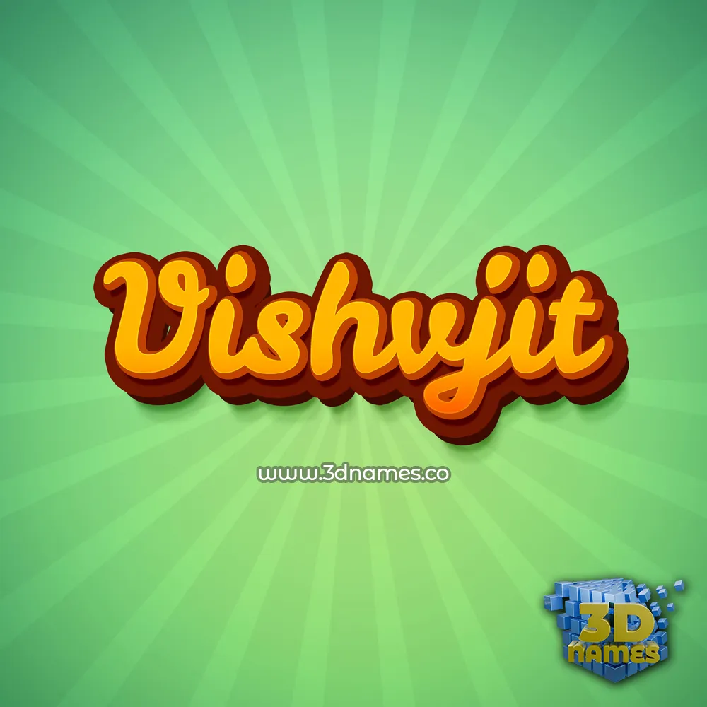 vishvjit in Green Rays style - 3D name wallpaper