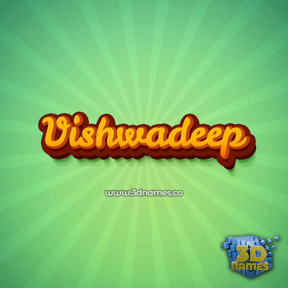 vishwadeep in Green Rays style - 3D name wallpaper