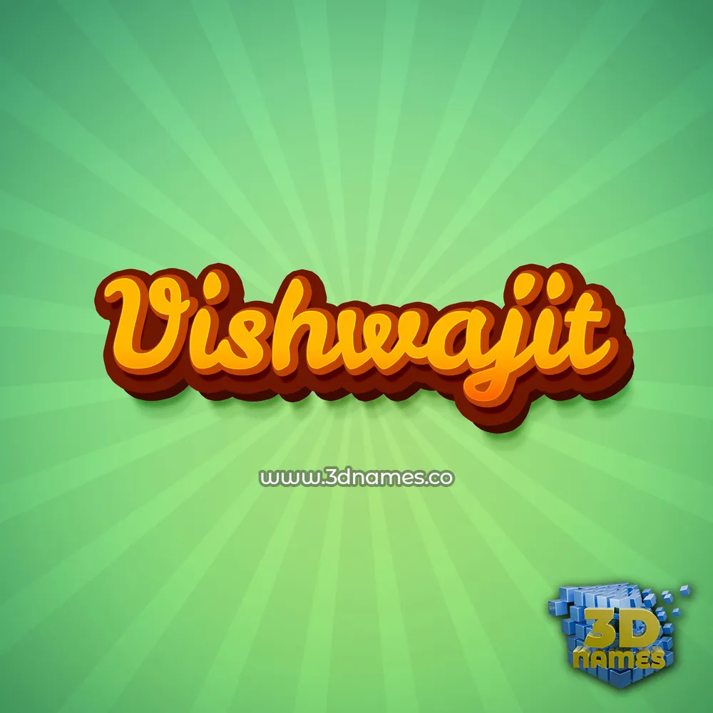 vishwajit in Green Rays style - 3D name wallpaper