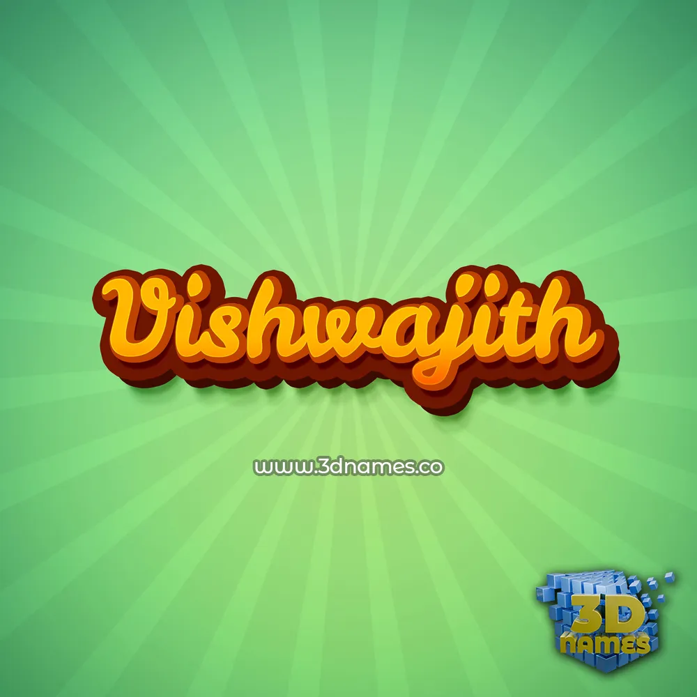 vishwajith in Green Rays style - 3D name wallpaper